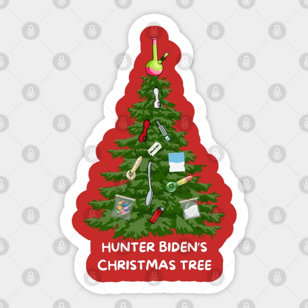 Anti Hunter Biden Christmas Tree Sticker by TeesForThee